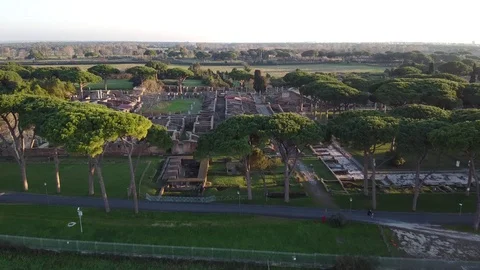 Archaeological site of Ostia Antica Stock Footage