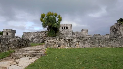 Archaeological zone of Tulum 12 Stock Footage 95642643