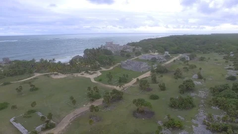 Archaeological zone of Tulum 16 Stock Footage 95644163
