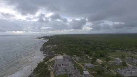 Archaeological zone of Tulum 3 Stock Footage 95642574