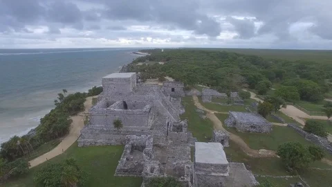 Archaeological zone of tulum 7 Stock Footage 95642619