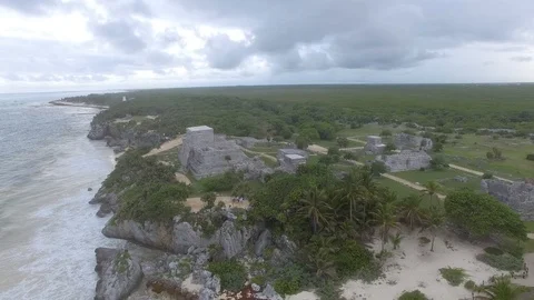 Archaeological zone of Tulum 7 Stock Footage 95642620