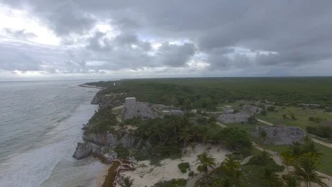Archaeological zone of Tulum5 Stock Footage 95642576
