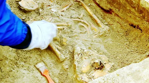 Archaeologically Sites in Slow Motion Stock Footage 58955673