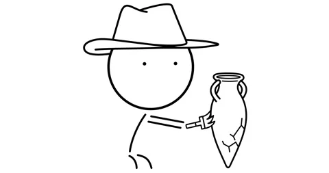 Archaeologist and a ceramic vessel Stock Footage 294371548