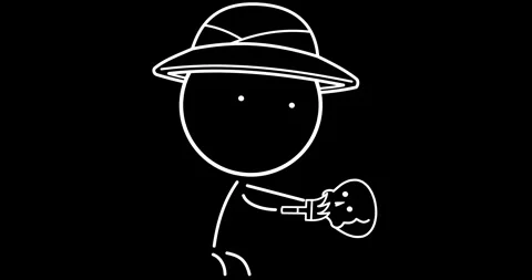Archaeologist with a brush and a skull Stock Footage 294429830