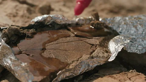 Archaeologist consolidating an ancient artifact with glue Stock-Footage 343319681