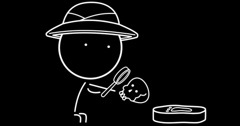 Archaeologist with a magnifying glass Stock Footage 296291376
