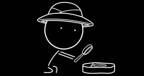 Archaeologist with magnifying glass Stock Footage 296291637
