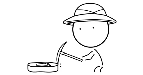 Archaeologist with a pickaxe Stock Footage 296295577