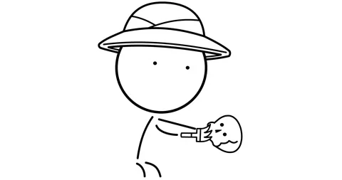 Archaeologist with a skull Stock Footage 294367790