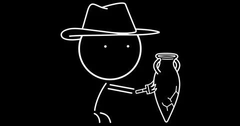 Archaeologist with a tool Stock Footage 294427679