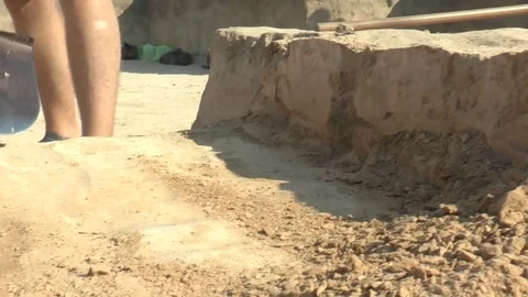  Archaeologists excavate ancient settlement Stock Footage 104956780