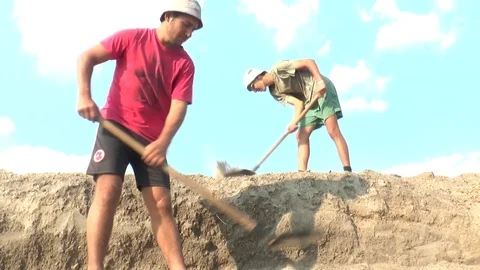  Archaeologists excavate ancient settlement Stock Footage 104956821