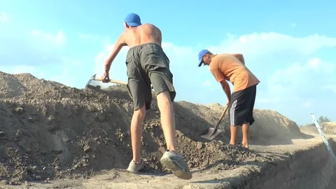  Archaeologists excavate ancient settlement Stock Footage 104959394