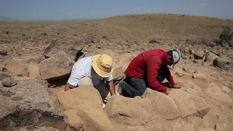 Archaeologists working 스톡 동영상 124911602