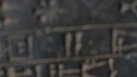 Archaeology cuneiform tablet close up macro slider Stock Footage 142403671