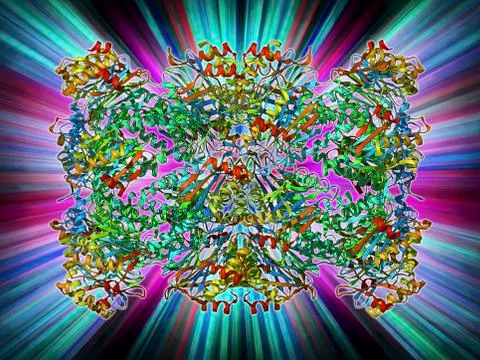 Archaeon enzyme, molecular model Stock Illustration