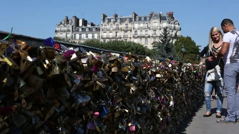 Archbishop's Bridge (Pont de l'Archevêché) Stock Footage 203284787