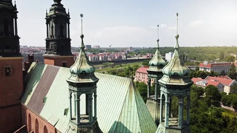 Archcathedral Basilica of St. Peter and St. Paul in Ostrow Tumski, Poznan. Stock Footage 132884452