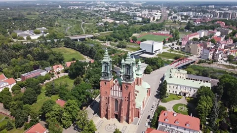 Archcathedral Basilica of St. Peter and St. Paul in Ostrow Tumski, Poznan. Stock Footage 132884596