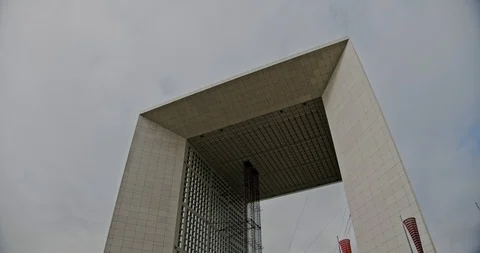 Arche de la Défense, Paris, Time lapse. PARIS, FRANCE - september 20, 2019: Stock Footage 123549652
