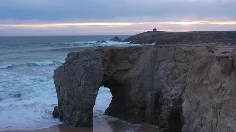Arche De Port Blanc, Saint-Pierre-Quiberon, France Stock Footage 229011459