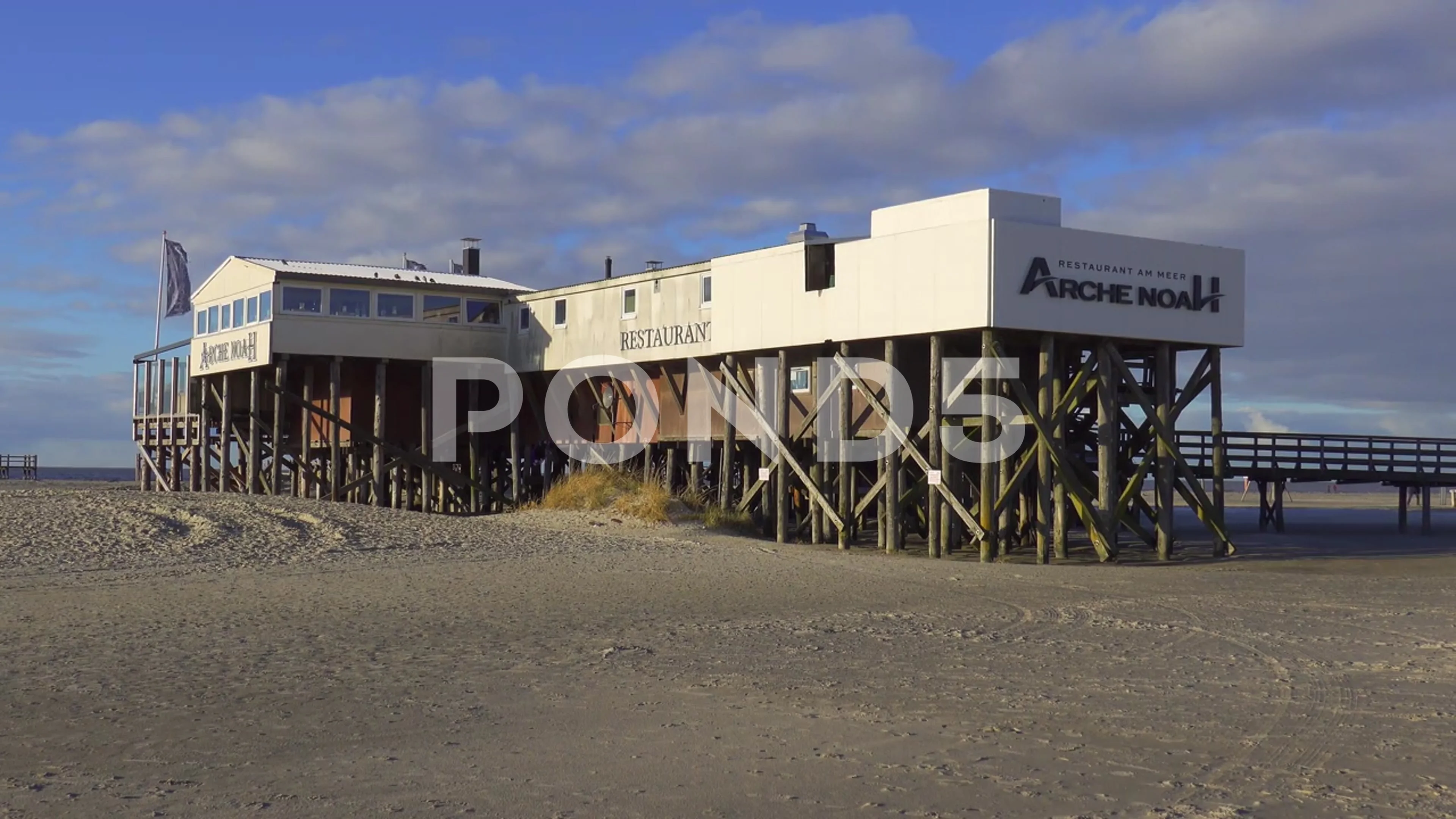 Arche Noah restaurant at the beach of St Peter Ording Germany CITY OF ST PETER