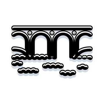 Arched bridge spanning water creating connection infrastructure Stock Illustration