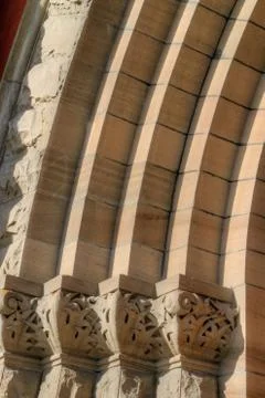 Arched building bricks hdr Stock Photos