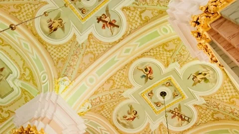 Arched ceiling vaults Stock Footage 154655761