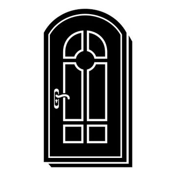 Arched door icon, simple style Illustration