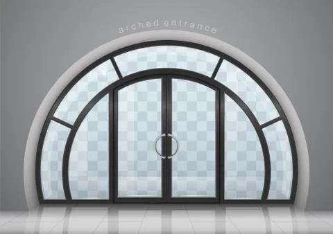 Arched door with window Stock Illustration