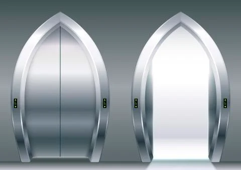 Arched doors of the elevator Stock Illustration
