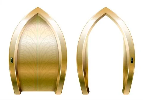 Arched doors of the elevator Stock Illustration
