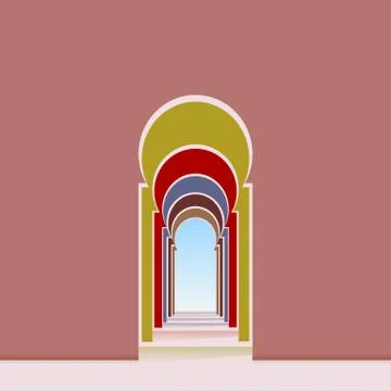 Arched doorway Stock Illustration