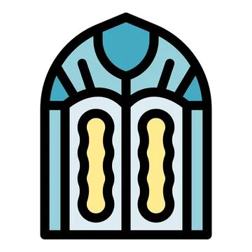 Arched double door enhancing building entrance with elegant design Stock Illustration