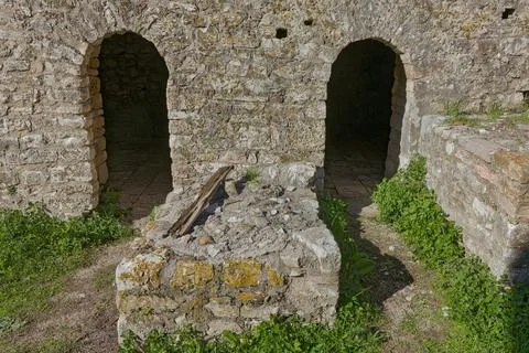 Arched Gate of Venetian Triangular Castle, Butrint, Albania Stock-Fotos
