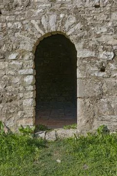 Arched Gate of Venetian Triangular Castle, Butrint, Albania Foto stock