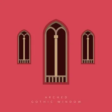 Arched Gothic Window Frame - Element - Stock Illustration Stock Illustration