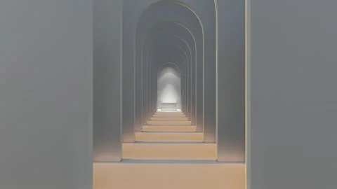 Arched interior background 3d Animation Stock Footage 158767862