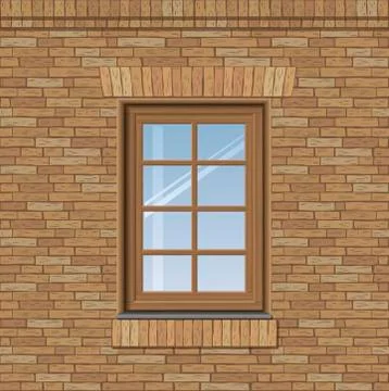 Arched old window Stock Illustration