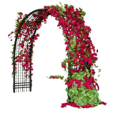 Arched pergola in perspective view Stock Illustration