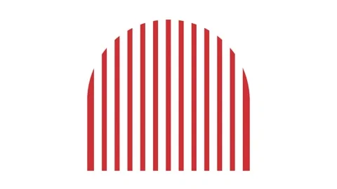 Arched red basic shape animation video on white background Stock Footage 343365664