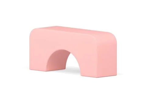Arched smooth rectangular entrance decorative doorway pink construction geo.. Stock Illustration