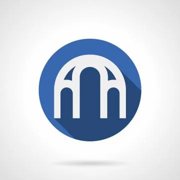 Arched structure blue round vector icon Ilustración de archivo