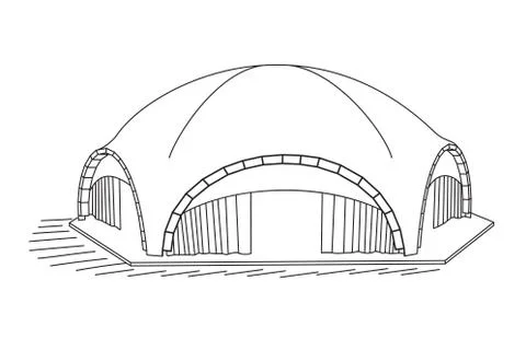 Arched Tent on white background Stock Illustration