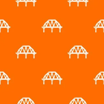 Arched train bridge pattern orange Illustrazione stock