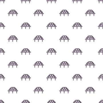 Arched train bridge pattern seamless Stock Illustration