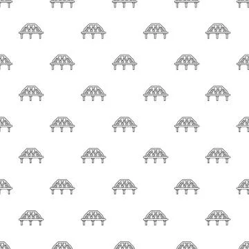 Arched train bridge pattern seamless Stock Illustration